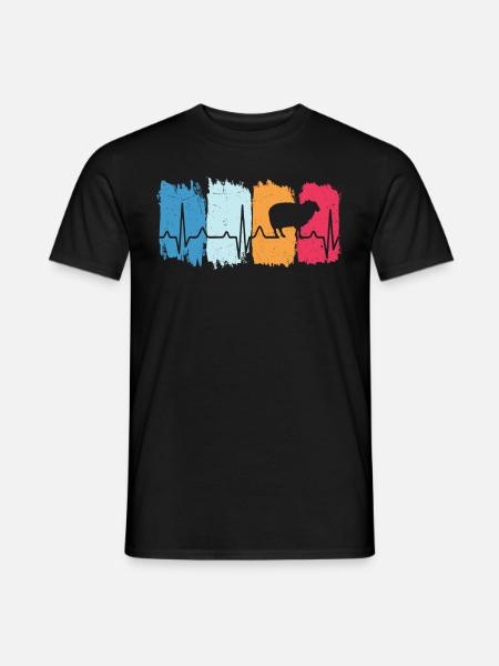 mouton retro heartbeat t-shirt mouton - T-shirt homme - noir