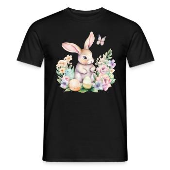 Frohe Ostern Hase Osterei für einen Osterhasen - Männer T-Shirt - Schwarz - Vorne - AI Model Male 178 light (178cm)