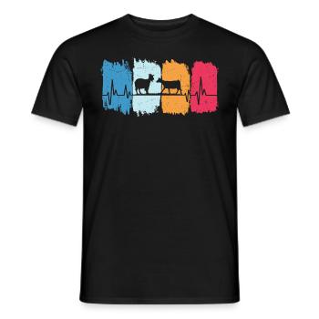 ziegen retro herzschlag t-shirt ziege - Männer T-Shirt - Schwarz - Vorne - AI Model Male 178 light (178cm)