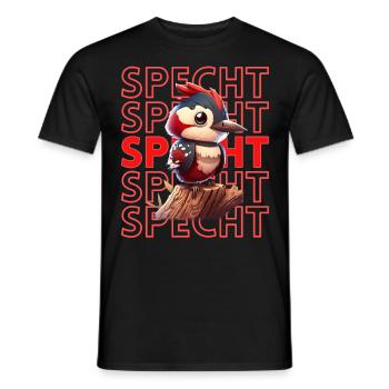 Niedlicher Specht Buntspecht Vogel Illustration - Männer T-Shirt - Schwarz - Vorne - AI Model Male 178 light (178cm)