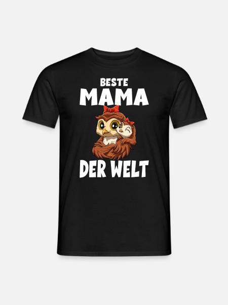 Beste Mama der Welt Muttertag Mutter Eule für - Männer T-Shirt - Schwarz