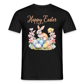 Frohe Ostern Hase Osterei für einen Osterhasen - Männer T-Shirt - Schwarz - Vorne - AI Model Male 178 light (178cm)