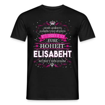 Eure Hoheit Elisabeth betritt den Raum - Männer T-Shirt - Schwarz - Vorne - AI Model Male 178 light (178cm)