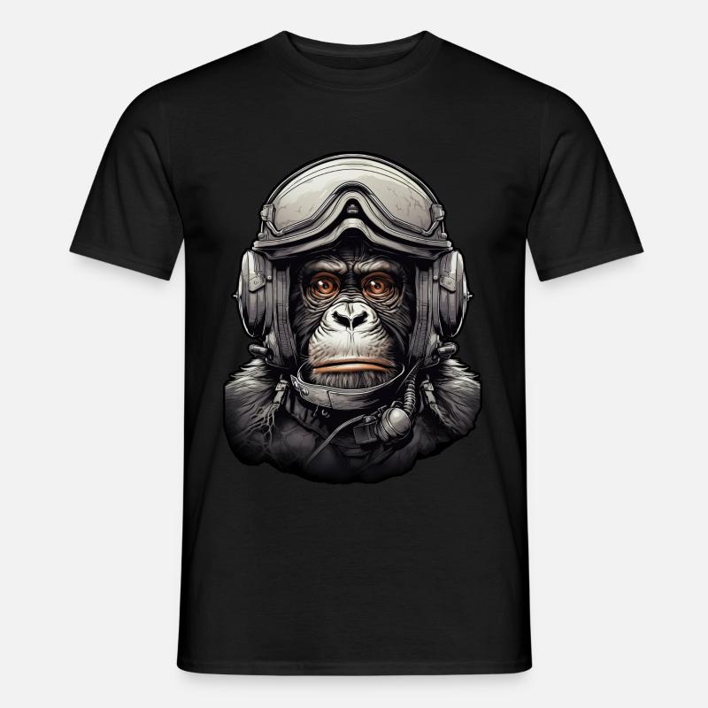 Pilot Monkey Digitale Kunst - Männer T-Shirt - undefined