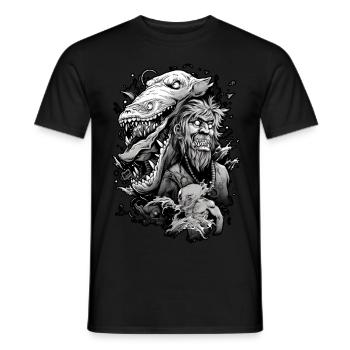 Monsters digital artwork cartoon, zombi, black - T-shirt homme - noir - Devant - AI Model Male 178 light (178cm)