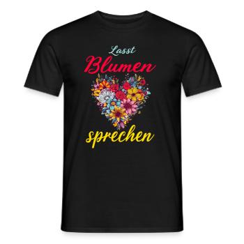 Lasst Blumen Sprechen für eine Floristin - Männer T-Shirt - Schwarz - Vorne - AI Model Male 178 light (178cm)