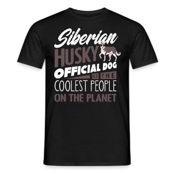 Siberian Husky - Men's T-Shirt - black - Front - AI Model Male 178 light (178cm)