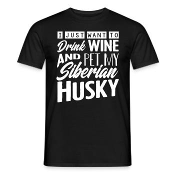 Siberian Husky - Men's T-Shirt - black - Front - AI Model Male 178 light (178cm)