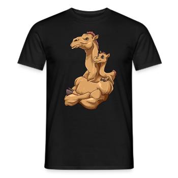 Starkes Kamel mit Kamel Kind für einen Kamel - Männer T-Shirt - Schwarz - Vorne - AI Model Male 178 light (178cm)