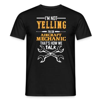 Mécanicien d’aéronefs - T-shirt homme - noir - Devant - AI Model Male 178 light (178cm)