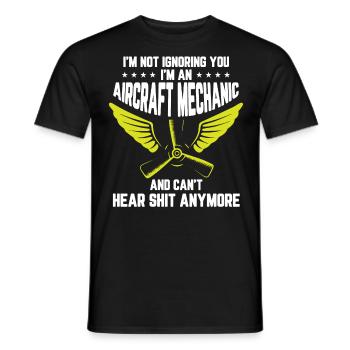 Mécanicien d’aéronefs - T-shirt homme - noir - Devant - AI Model Male 178 light (178cm)
