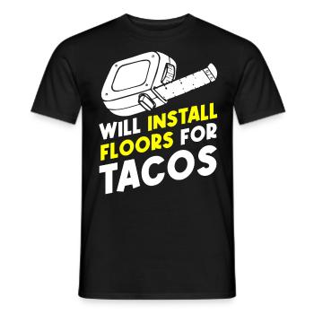 Floor layers, tilers, tilers - Men's T-Shirt - black - Front - AI Model Male 178 light (178cm)