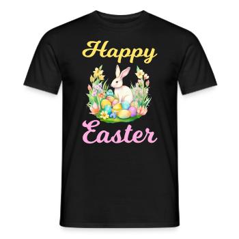Frohe Ostern Hase Osterei für einen Osterhasen - Männer T-Shirt - Schwarz - Vorne - AI Model Male 178 light (178cm)