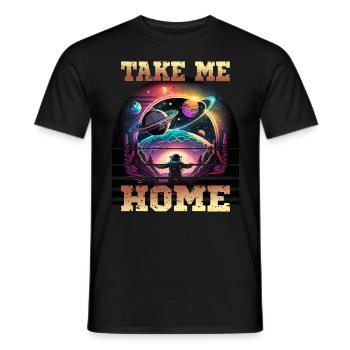 Astronaut Take Me Home für einen Kinder und - Männer T-Shirt - Schwarz - Vorne - AI Model Male 178 light (178cm)