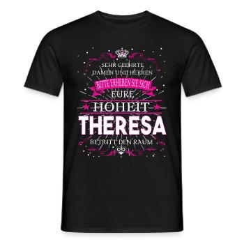 Eure Hoheit Theresa betritt den Raum - Männer T-Shirt - Schwarz - Vorne - AI Model Male 178 light (178cm)