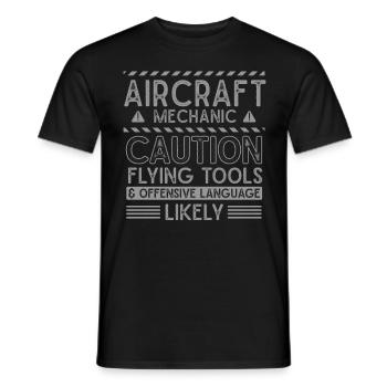 Mécanicien d’aéronefs, mécanicien d’aéronefs - T-shirt homme - noir - Devant - AI Model Male 178 light (178cm)