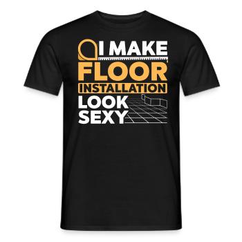 Flooring installer, tile warehouse - Men's T-Shirt - black - Front - AI Model Male 178 light (178cm)