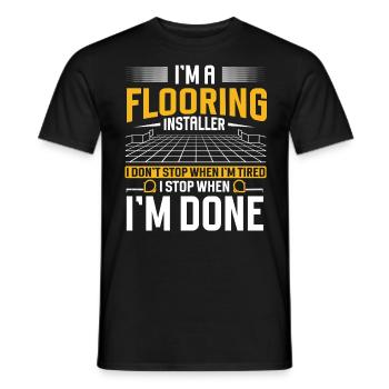 Flooring installer, tile warehouse - Men's T-Shirt - black - Front - AI Model Male 178 light (178cm)