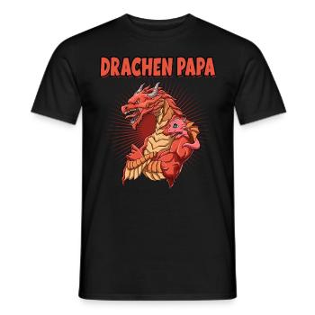 Drachen Papa mit Drachen Kind - Männer T-Shirt - Schwarz - Vorne - AI Model Male 178 light (178cm)