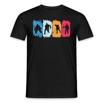 Eishockey retro t-shirt hockey - Männer T-Shirt - Schwarz - Vorne - AI Model Male 178 light (178cm)