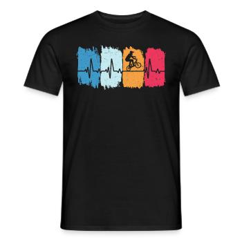 BMX fahrer retro herzschlag BMX fahrrad - Männer T-Shirt - Schwarz - Vorne - AI Model Male 178 light (178cm)