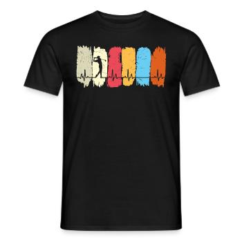 Golf Golfen Retro Herzchlag Golfer - Männer T-Shirt - Schwarz - Vorne - AI Model Male 178 light (178cm)