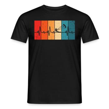 Kitesurf Retro Heartbeat Kitesurfer - T-shirt homme - noir - Devant - AI Model Male 178 light (178cm)