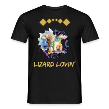 Lézards Reptiles Aquarelle Cadeau - T-shirt homme - noir - Devant - AI Model Male 178 light (178cm)