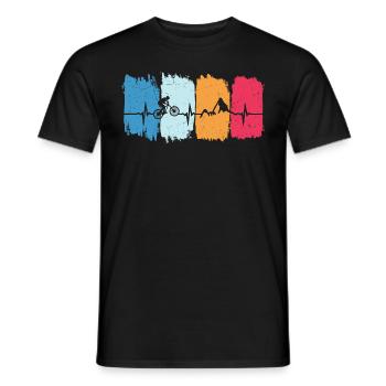 VTT Retro Heartbeat VTT Descente - T-shirt homme - noir - Devant - AI Model Male 178 light (178cm)