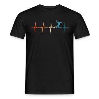 Joueur de handball vintage heartbeat handball - T-shirt homme - noir - Devant - AI Model Male 178 light (178cm)