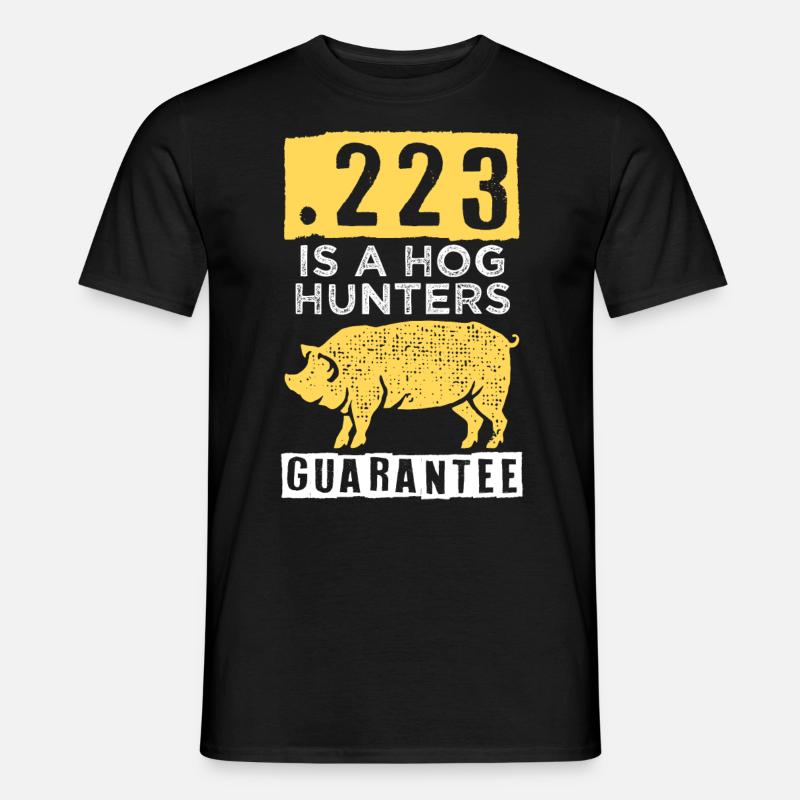 Schweinejagd, Wildschweinjäger - Männer T-Shirt - Schwarz