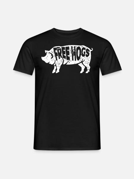 Schweinejagd, Wildschweinjäger - Männer T-Shirt - Schwarz