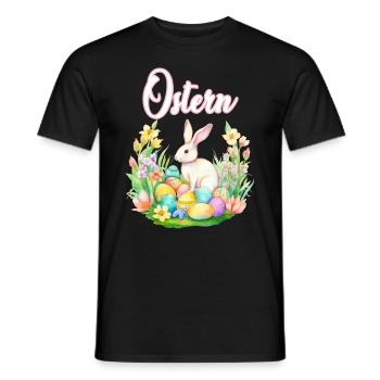 Frohe Ostern Hase Osterei für einen Osterhasen - Männer T-Shirt - Schwarz - Vorne - AI Model Male 178 light (178cm)