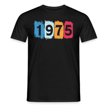 Retro 1975 t-shirt 75 vintage 1975 - Men's T-Shirt - black - Front - AI Model Male 178 light (178cm)