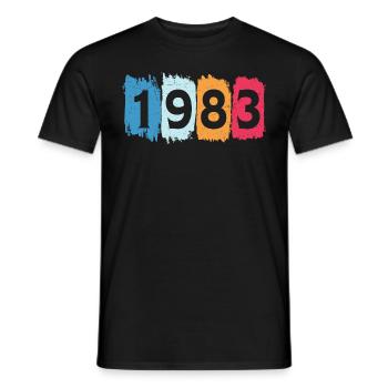 Retro 1983 t-shirt 83 vintage 1983 - Männer T-Shirt - Schwarz - Vorne - AI Model Male 178 light (178cm)