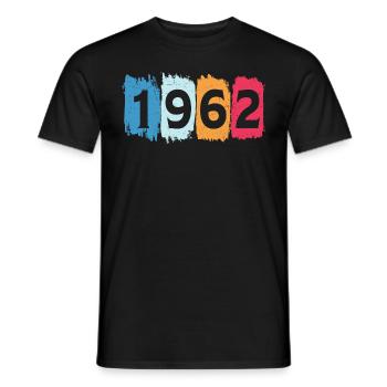 T-shirt rétro 1962 62 millésime 1962 - T-shirt homme - noir - Devant - AI Model Male 178 light (178cm)