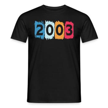 T-shirt rétro 2003 03 millésime 2003 - T-shirt homme - noir - Devant - AI Model Male 178 light (178cm)
