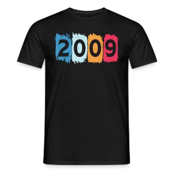 Retro 2009 t-shirt 09 vintage 2009 - Men's T-Shirt - black - Front - AI Model Male 178 light (178cm)