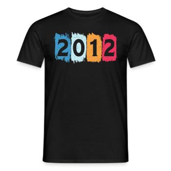 T-shirt rétro 2012 12 millésime 2012 - T-shirt homme - noir - Devant - AI Model Male 178 light (178cm)