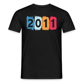 T-shirt rétro 2011 11 millésime 2011 - T-shirt homme - noir - Devant - AI Model Male 178 light (178cm)
