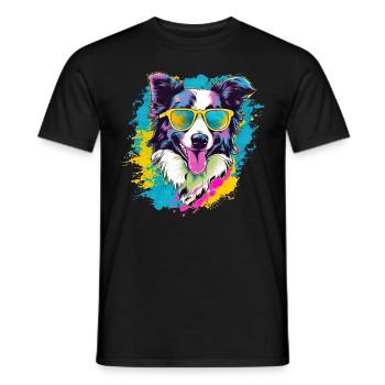 Border Collie Hund Hunderasse - Männer T-Shirt - Schwarz - Vorne - AI Model Male 178 light (178cm)