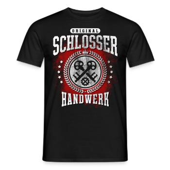 Schlosser T-Shirt - Männer T-Shirt - Schwarz - Vorne - AI Model Male 178 light (178cm)