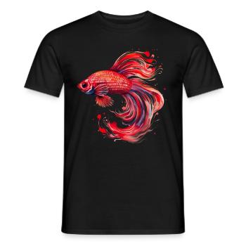 Siamesischer Kampffisch Aquaristik Aquarium - Männer T-Shirt - Schwarz - Vorne - AI Model Male 178 light (178cm)