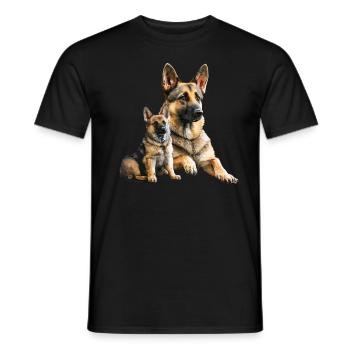 Deutscher Schäferhund Hund Hunderasse - Männer T-Shirt - Schwarz - Vorne - AI Model Male 178 light (178cm)