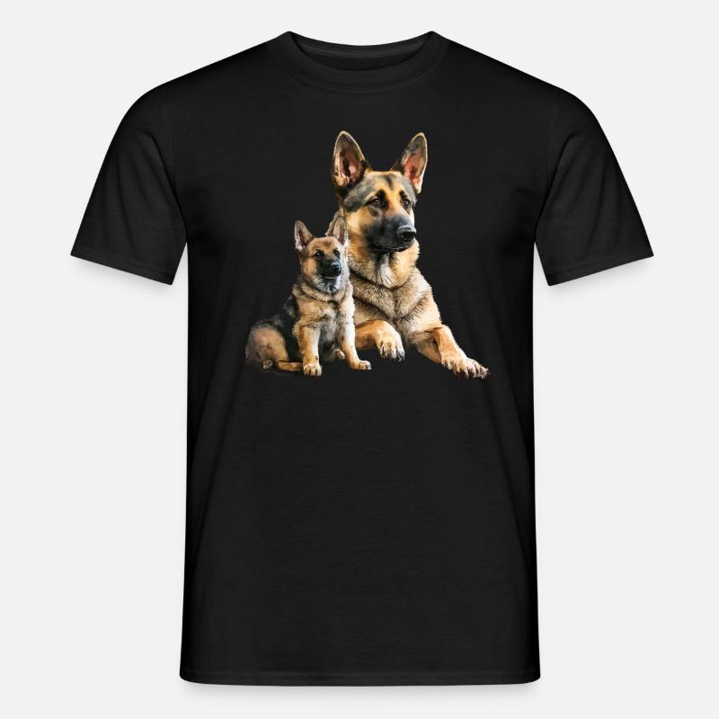 Deutscher Schäferhund Hund Hunderasse - Männer T-Shirt - Schwarz