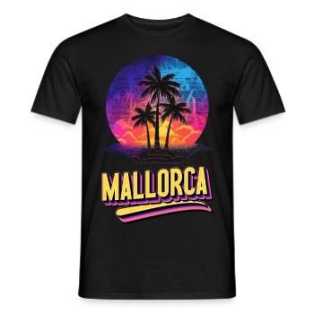 Majorque Espagne Île d’été Palmiers Beach Party - T-shirt homme - noir - Devant - AI Model Male 178 light (178cm)