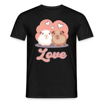 Meerschweinchen Liebe Love - Männer T-Shirt - Schwarz - Vorne - AI Model Male 178 light (178cm)