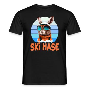 Skihase Skifahren Skifahrn Skihaserl - Männer T-Shirt - Schwarz - Vorne - AI Model Male 178 light (178cm)
