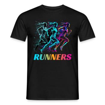 Dynamische Läufer Lauf Wettkampf - Männer T-Shirt - Schwarz - Vorne - AI Model Male 178 light (178cm)