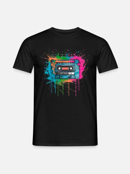 Kassette Musik 80s Pop Style für alle die die 80s - Männer T-Shirt - Schwarz